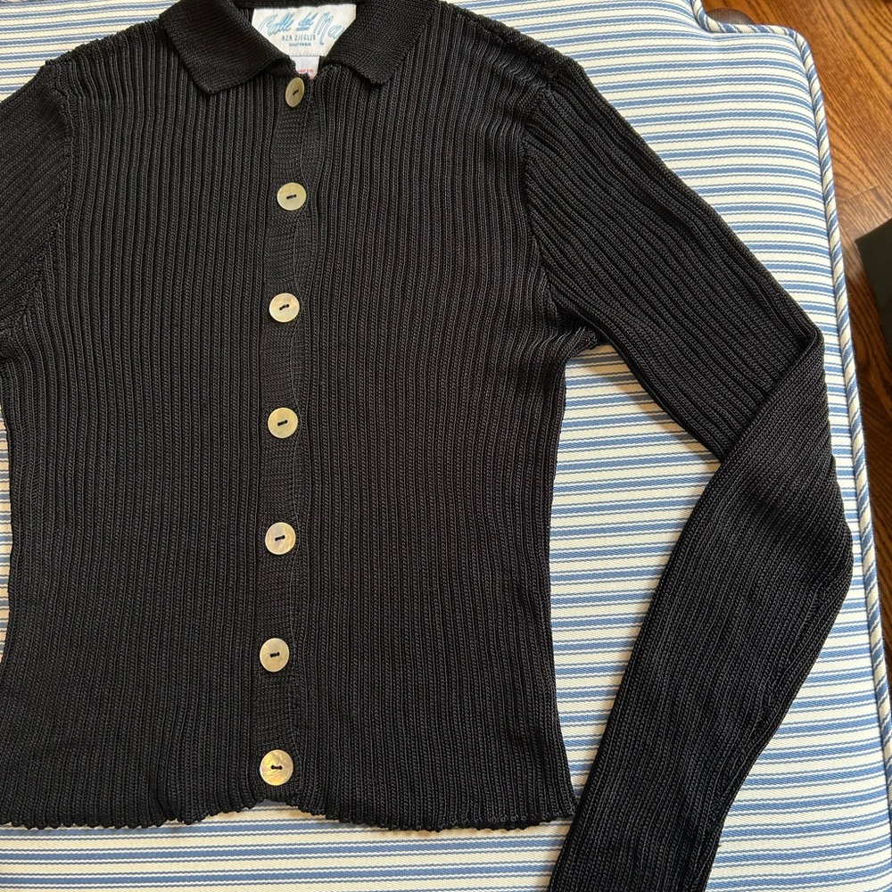 Calle Del Mar long sleeve cardigan black medium - Picture 5 of 9